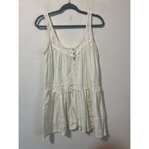 Ecote White Tank Dress Boho Beachy Sz M Coverup